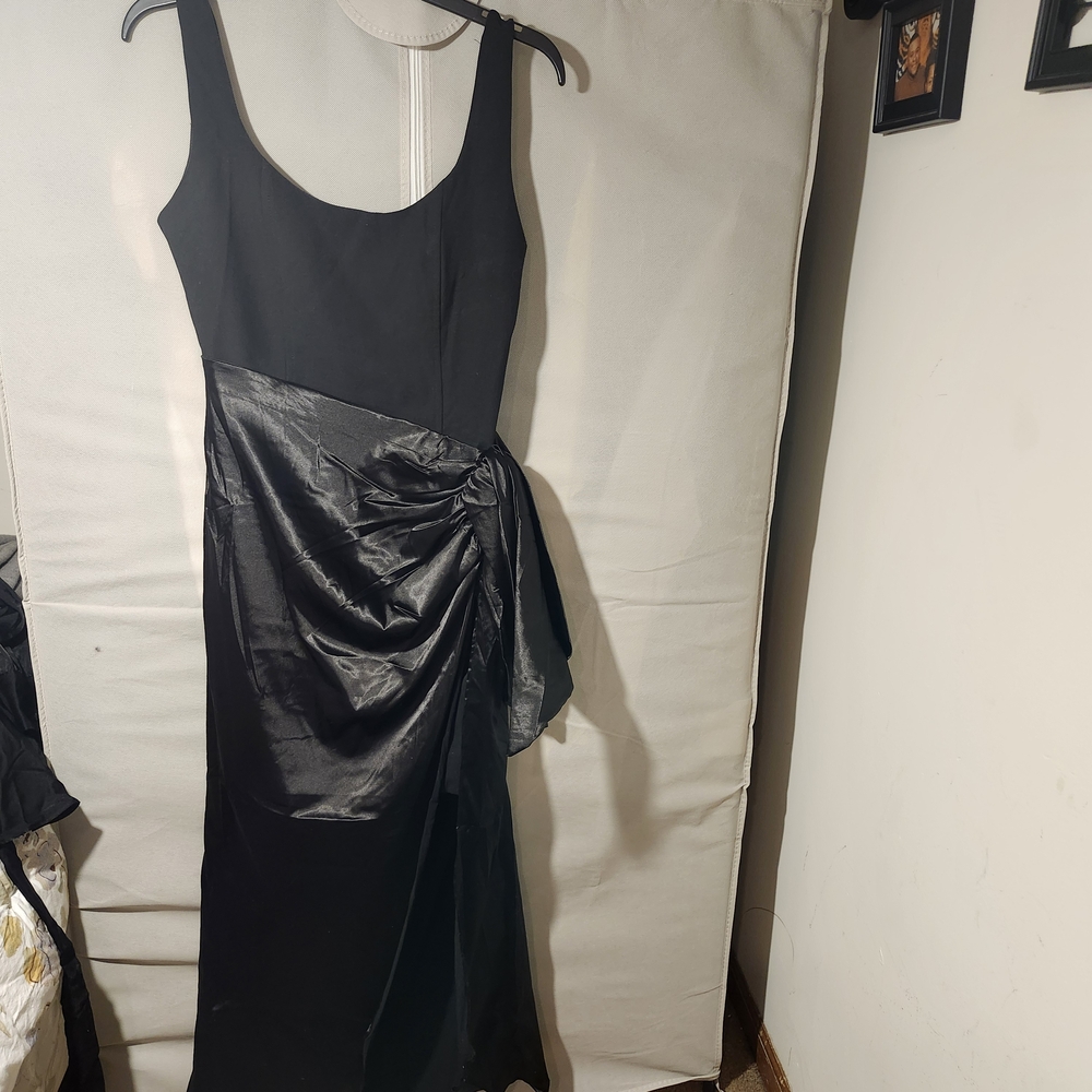 MARBLE Asymmetrical Black Dress
